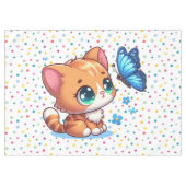 Nappe Cute chaton/chat et papillon (Devant (Horizontal))