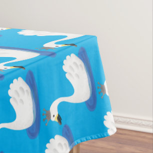 Nappe Cute cygne blanc avec dessin de la couronne