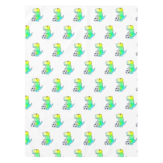 Nappe Cute Dinosaur Aime Le Football Aquarelle (Devant)