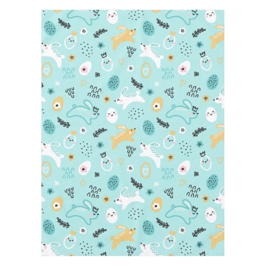 Nappe Cute Easter Bunny Pattern Kawaii Rabbits Eggs  (Devant)