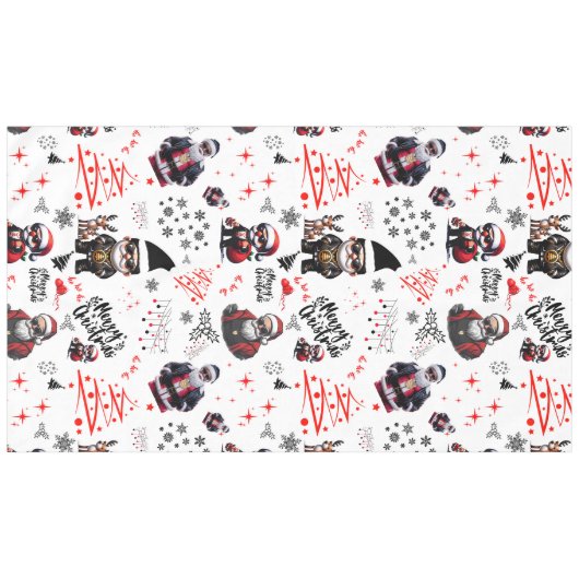Nappe Cute Gangster Père Noël Joyeux Noël en blanc | (Devant (Horizontal))