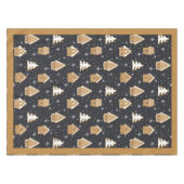 Nappe Cute Gingerbread Village Fir Trees Bleu Noël (Devant (Horizontal))