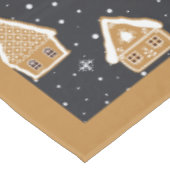 Nappe Cute Gingerbread Village Fir Trees Bleu Noël (Angle)