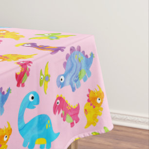 Nappe Cute Girly Coloré Dinosaure Rose Thème Anniversair