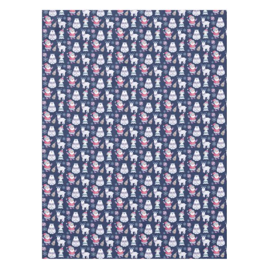 Nappe Cute Nordic Style Animaux et Père Noël Motif (Devant)