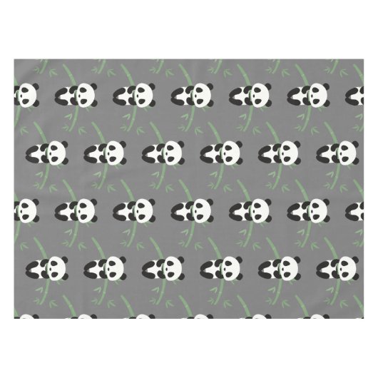 Nappe Cute Panda Bear Bambou Motif Gris (Devant (Horizontal))