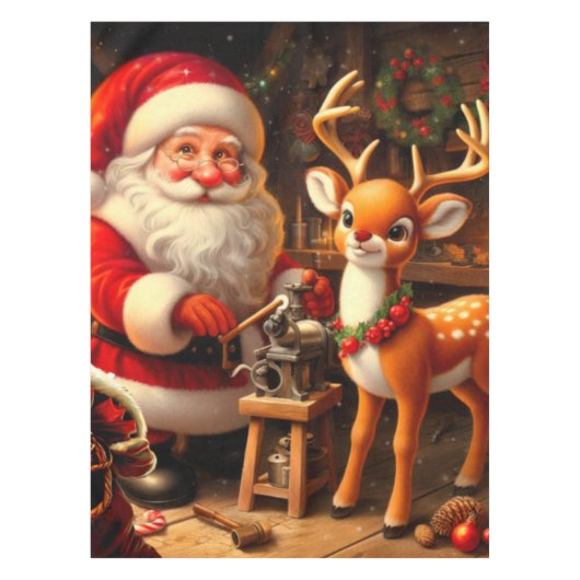 Nappe Cute Père Noël et Reindeer (Devant)