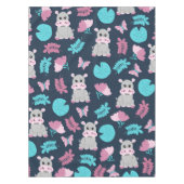 Nappe Cute rose Turquoise Hippo Papillon Floral Lily Pad (Devant)