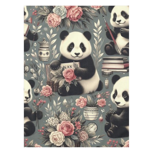 Nappe Cute Vintage Panda Floral (Devant)