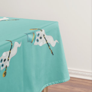Nappe Cute White Ghosts Aqua Top Hats Black Canes Skuls
