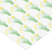 Nappe Daffodiles Jaune Élégante Aquarelle Florale Modern (Angle)