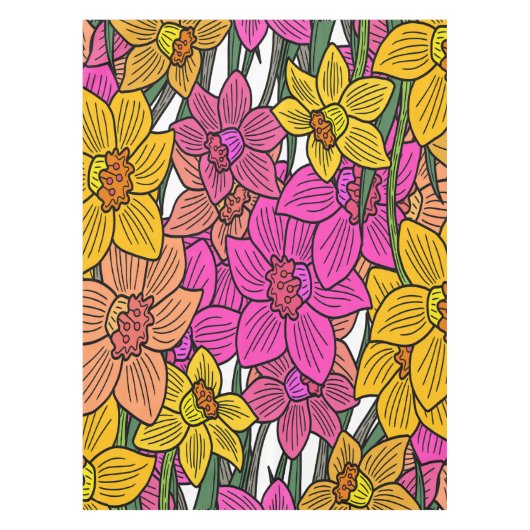 Nappe Daffodils colorés Fleurs Design (Devant)