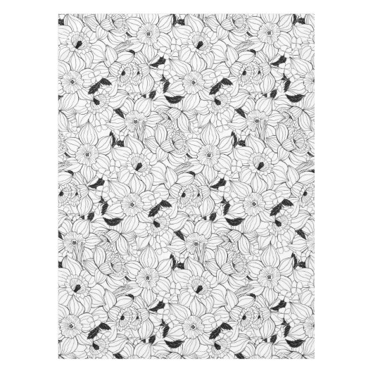 Nappe Daffodiques motif floral printanier (Devant)
