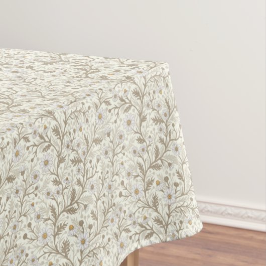 Nappe Daisies in white and brown on off white (In Situ)