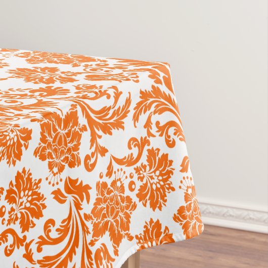 Nappe Damas Florales Orange Et Blanc (In Situ)