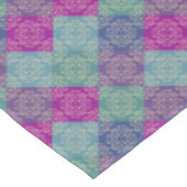 Nappe Damask Peacock Blocs Purple Turquoise Bleu (Angle)