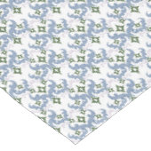 Nappe damassé bleu et vert ornement pointillisme (Angle)