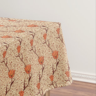 Nappe Damassé de tulipe de Nouveau d'art, orange et