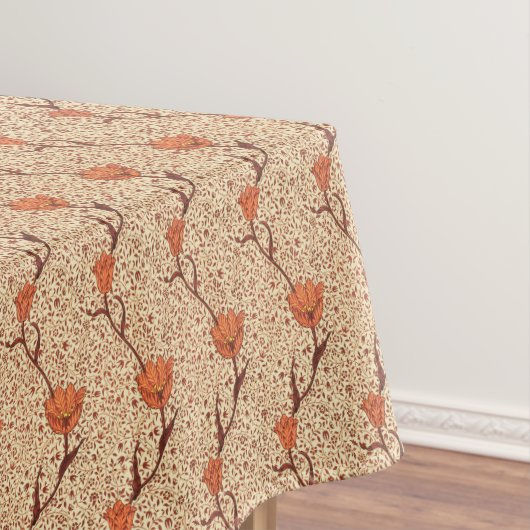 Nappe Damassé de tulipe de Nouveau d'art, orange et (In Situ)