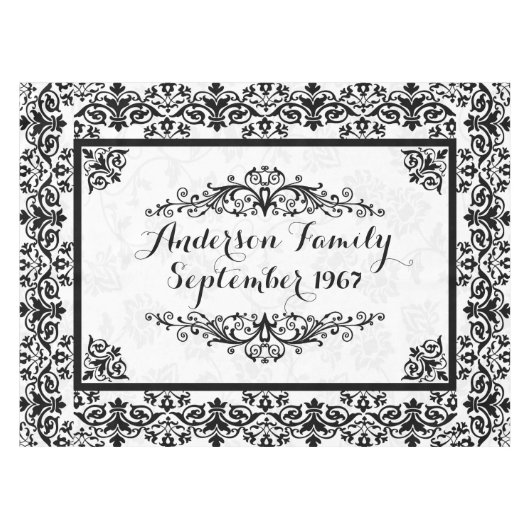 Nappe Damassé monogramed élégante (Devant (Horizontal))