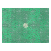 Nappe Damassé verte irlandaise avec le noeud de Celtic (Devant (Horizontal))