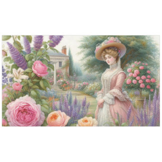 Nappe Dame victorienne vintage découpage de jardin flora