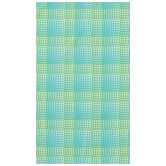 Nappe Damier Abstrait Bleu Vert (Devant)
