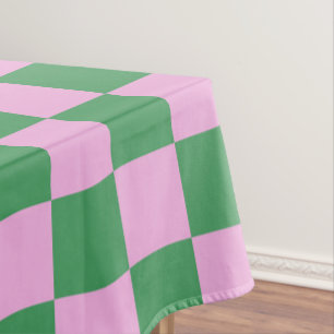 Nappe Damier Motif à Carreaux Rose et Vert