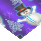 Nappe Dancing Snowmen Bleu Noël (Angle)