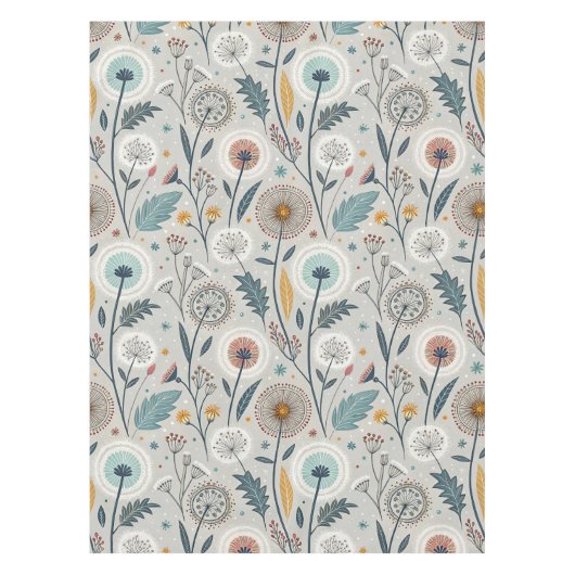 Nappe Dandelion Whimsical & Floral Folal Art sans coutur (Devant)