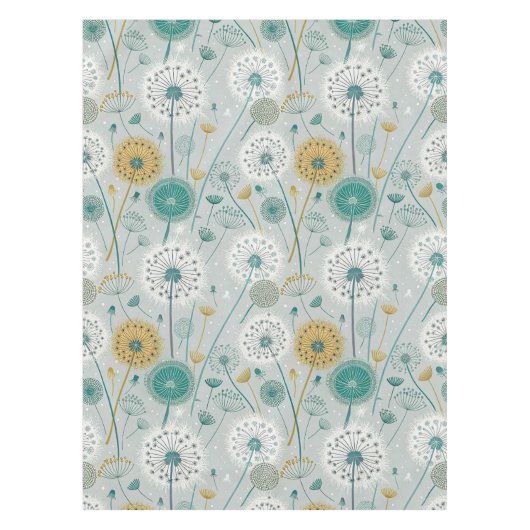 Nappe Dandelion Whimsical - Jaune, Blanc & Turquoise (Devant)