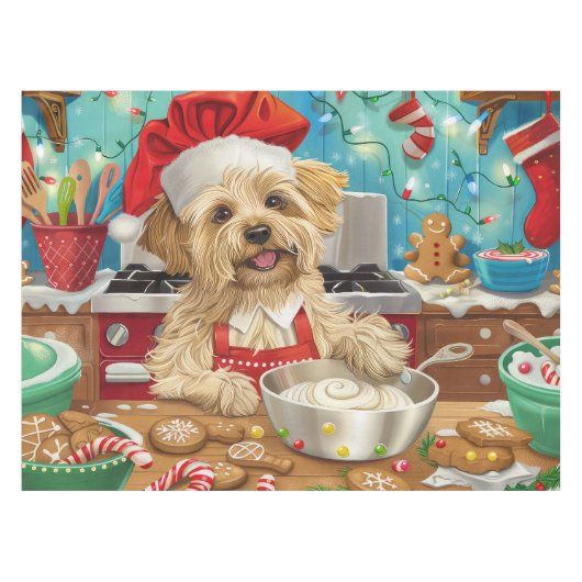 Nappe Dandie Dinmont Terrier Cuisine de Noël (Devant (Horizontal))