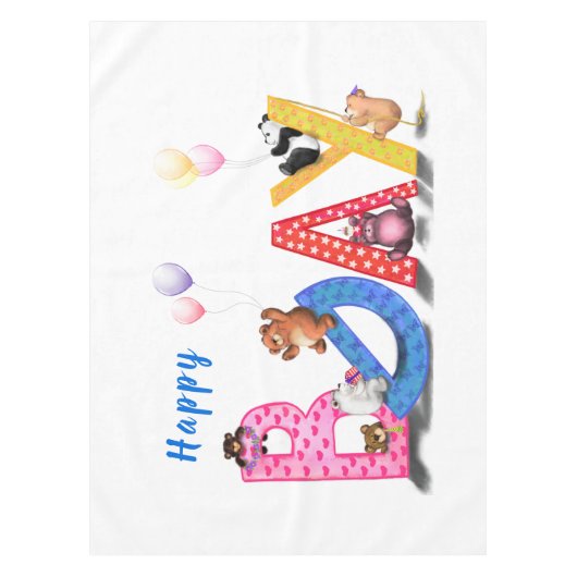Nappe d'anniversaire avec Bears Party (Devant)