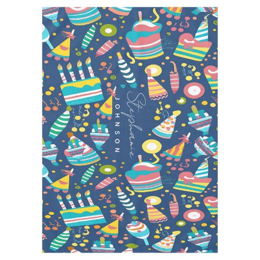 Nappe d'anniversaire personnalisée, Nom personnali (Devant)