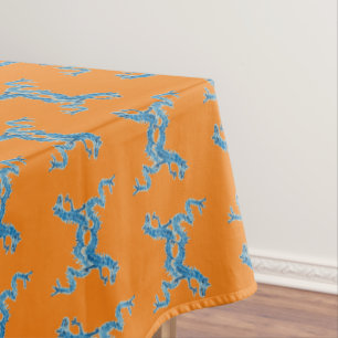 Nappe Danse du dragon bleu chinois CC