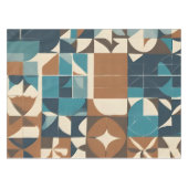 Nappe Dark Blue, Teal, Brown, and Tan Geometric Pattern (Devant (Horizontal))