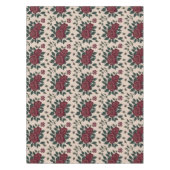 Nappe Dark Red Roses With Green Leaves (Devant)