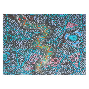 Nappe d'art autochtone du Serpent arc-en-ciel