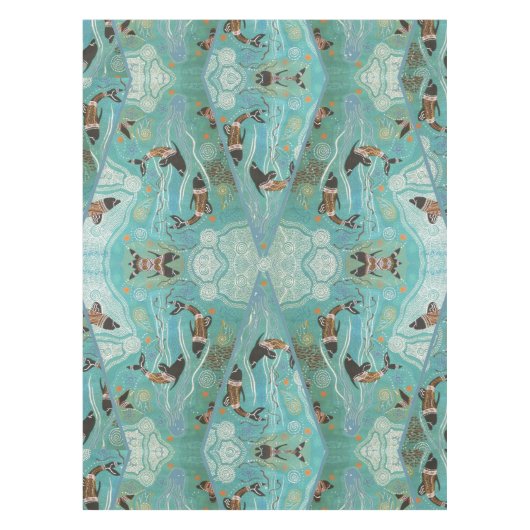 Nappe Dauphin Dream Tablecloth d'art autochtone (Devant)