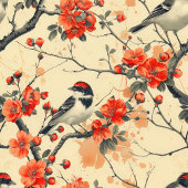 Nappe d'automne Oiseaux et fleurs Style saisonnier