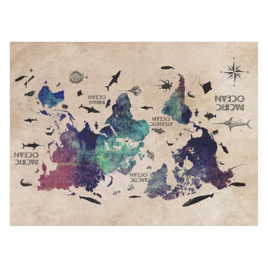 nappe de carte du monde (Devant (Horizontal))