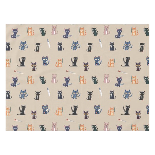 Nappe de chats et couteaux (Devant (Horizontal))