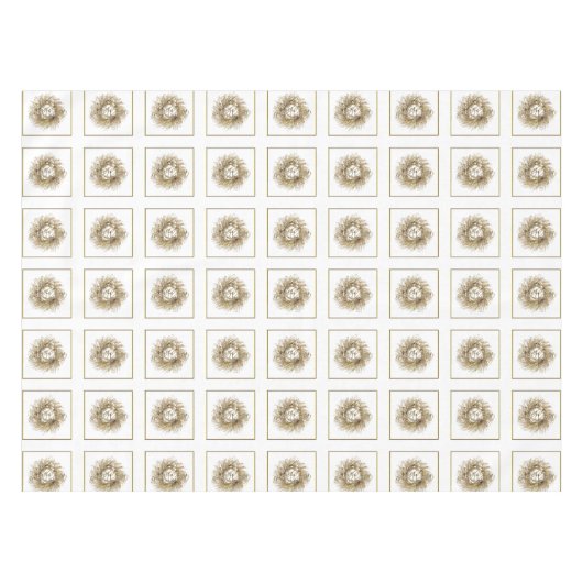 Nappe de Joyeux Noël de guirlande d'or (Devant (Horizontal))