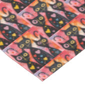 Nappe de la Saint-Valentin Chat Cœurs Rouges (Angle)