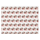 Nappe de la Saint-Valentin Singe Cœurs Rouges (Devant (Horizontal))