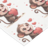 Nappe de la Saint-Valentin Singe Cœurs Rouges (Angle)