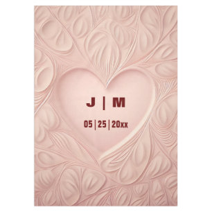 Nappe de mariage personnalisée avec monogramme ros