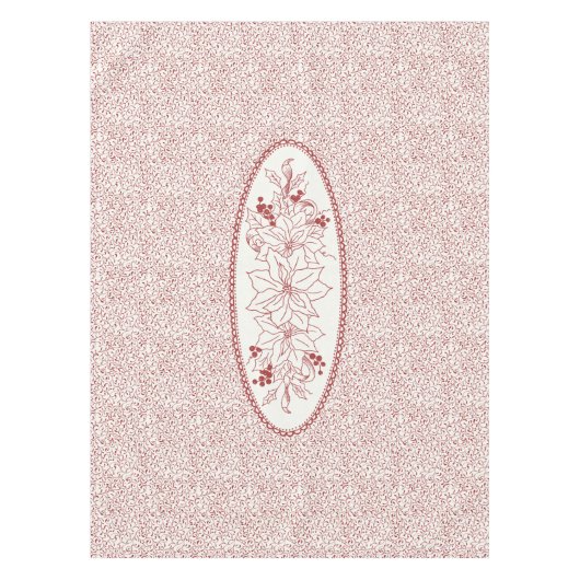 Nappe de médaillon de Redwork - Vin de Noël (Devant)