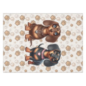 Nappe De mignons amis dachshund (Devant (Horizontal))