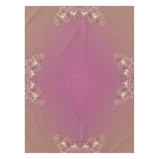 Nappe de monogramme violet de rennes et de flocons (Devant)